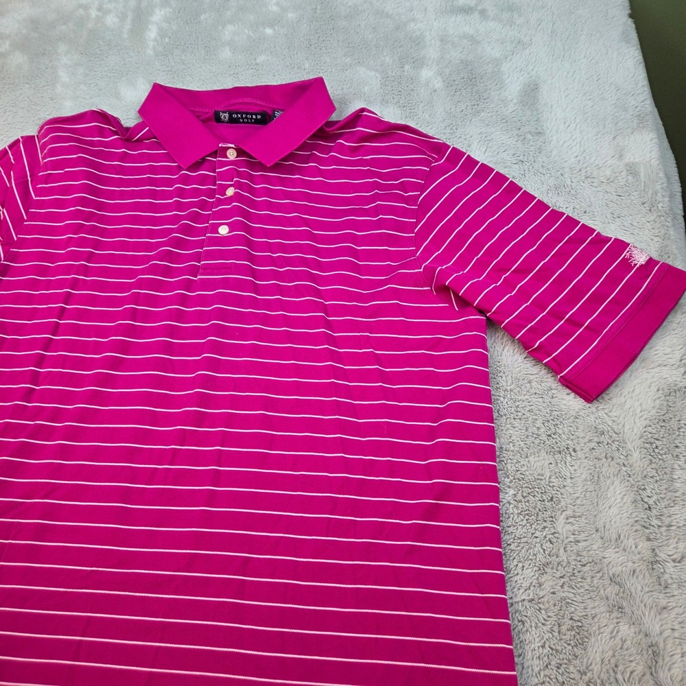 Vintage Oxford Golf Polo Men XXL Sawgrass Striped Short Sleeve Mercerized Cotton